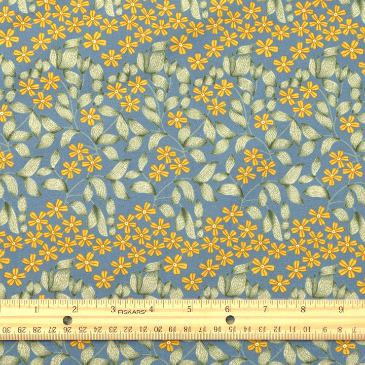 Cotton Poplin - "Spring Bloom in Blue"
