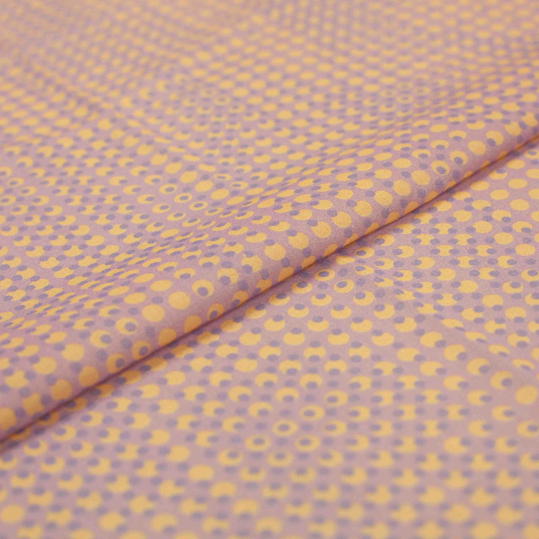 Cotton Crepe Purple Atomic Madness – 100% cotton, 53 inches wide, lightweight fabric for sewing sundresses, shirts, and summer garments