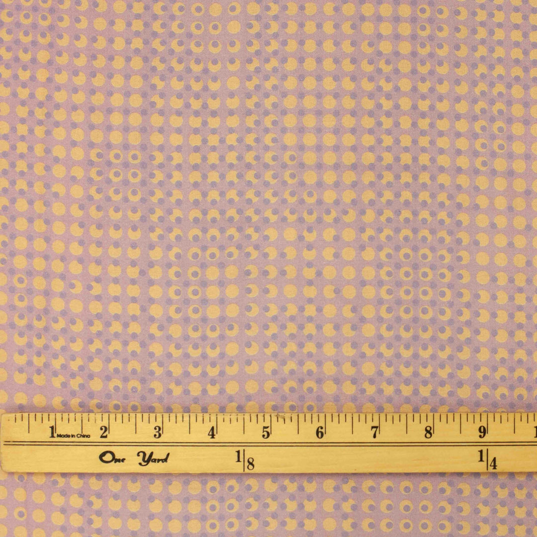 Cotton Crepe Purple Atomic Madness – 100% cotton, 53 inches wide, lightweight fabric for sewing sundresses, shirts, and summer garments