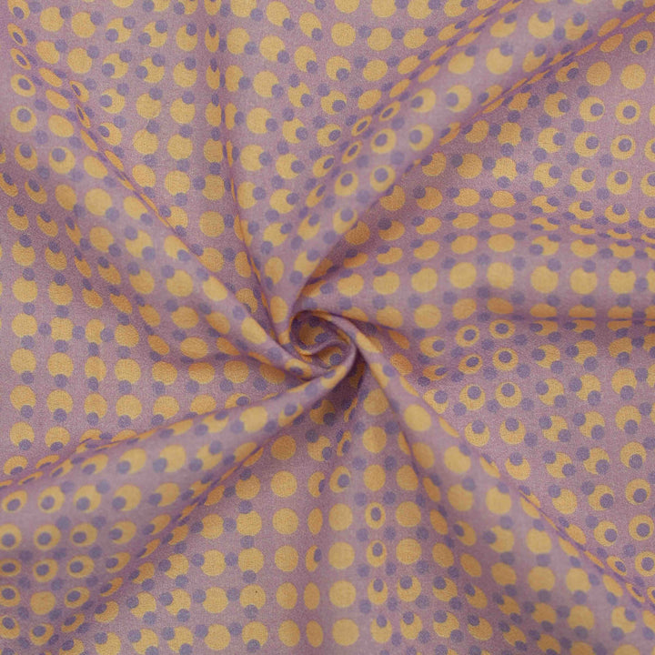 Cotton Crepe Purple Atomic Madness – 100% cotton, 53 inches wide, lightweight fabric for sewing sundresses, shirts, and summer garments