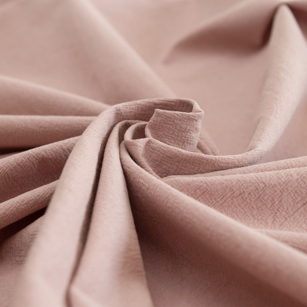 Crinkle Cotton Vintage Rose fabric in 100% cotton with textured finish for sewing skirts, dresses, and pants