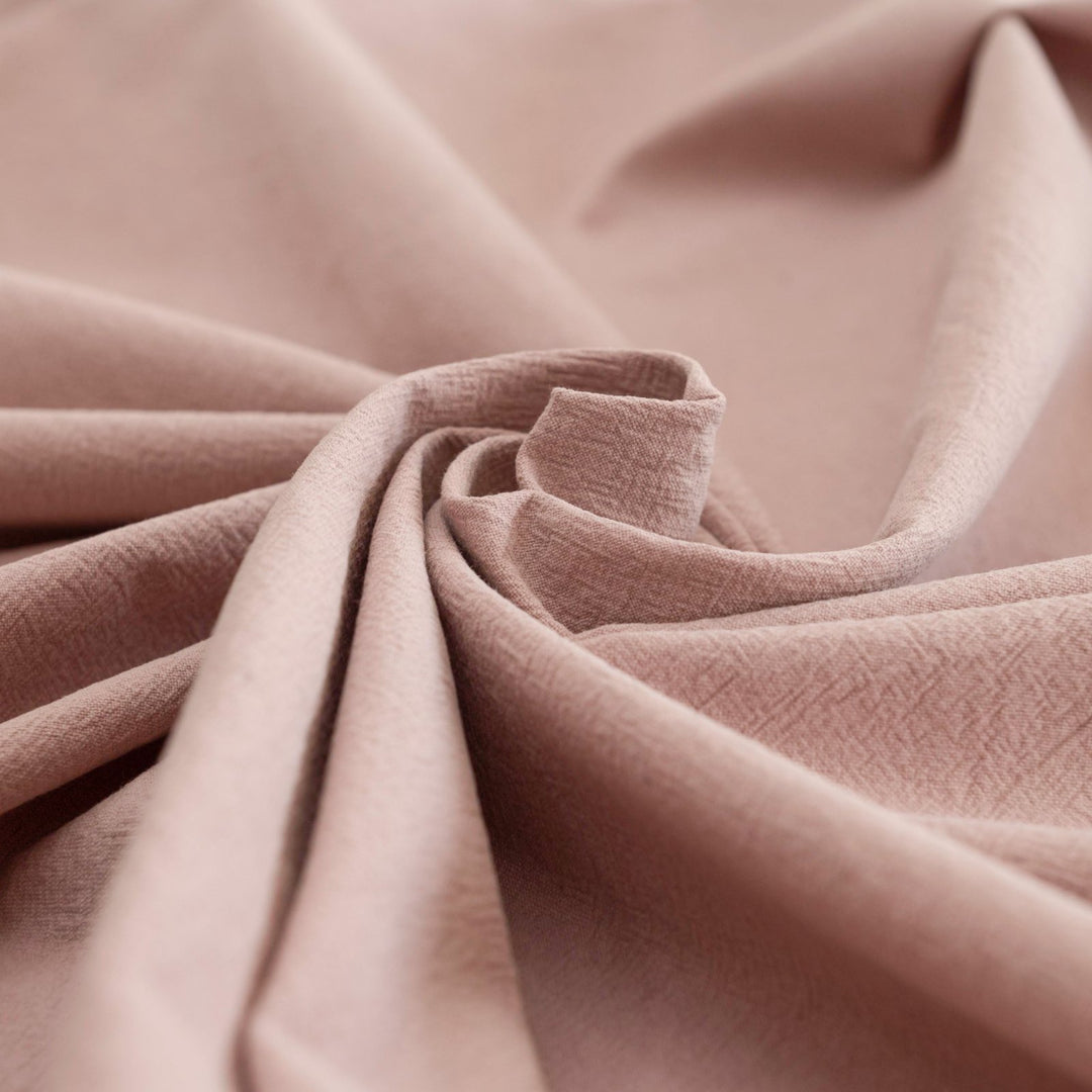 Crinkle Cotton Vintage Rose fabric in 100% cotton with textured finish for sewing skirts, dresses, and pants