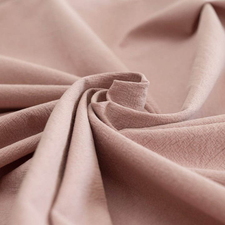 Crinkle Cotton Vintage Rose fabric in 100% cotton with textured finish for sewing skirts, dresses, and pants