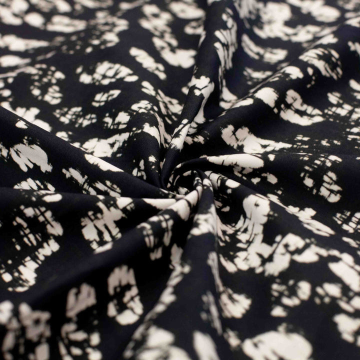 Cotton Woven Midnight Blue and White Abstract Batik 100% cotton fabric for summer sewing project