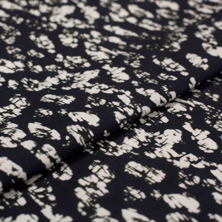 Cotton Woven Midnight Blue and White Abstract Batik 100% cotton fabric for summer sewing project