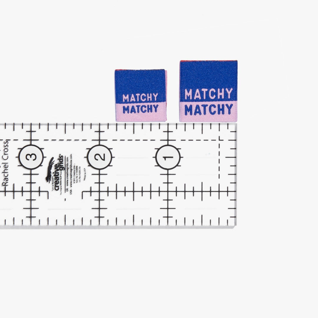 Kylie and the Machine Matchy Matchy Woven Sewing Labels - Double-Sided Custom Clothing Tags for DIY Sewing Projects