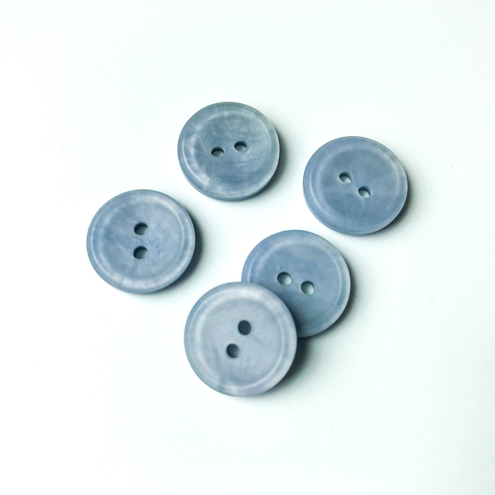 15mm Matte Finish Polyester Buttons - German-Made Two-Hole Buttons for Dresses & Shirts