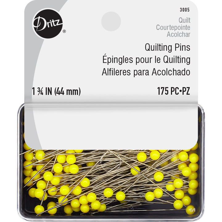 Quilting Pins 1.75 inch, 175 count nickel straight sewing pins pack
