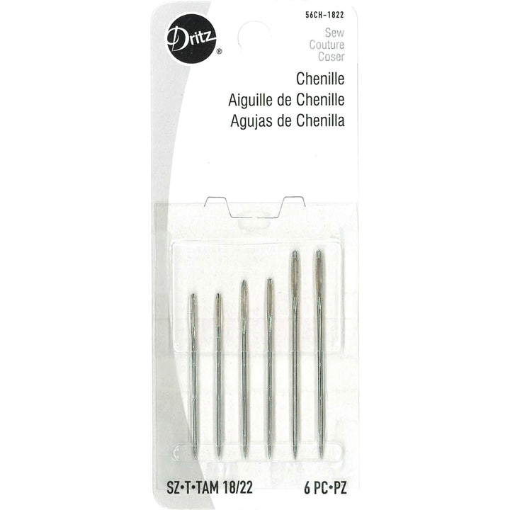 Chenille hand needles size 18/22 by Dritz with large eyes for ribbon embroidery and crewel work