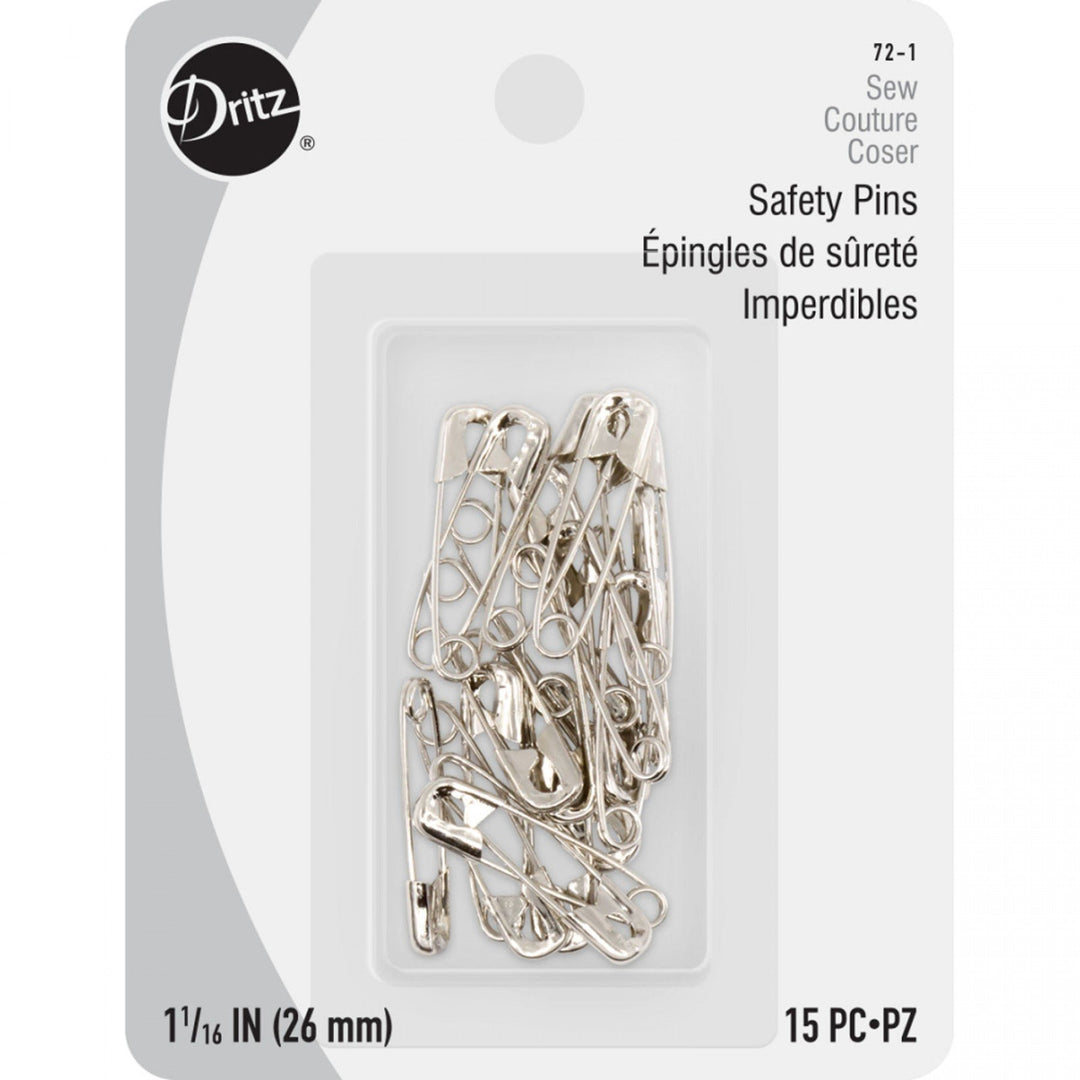 Dritz Safety Pins Size 1 nickel-plated steel pack of 14