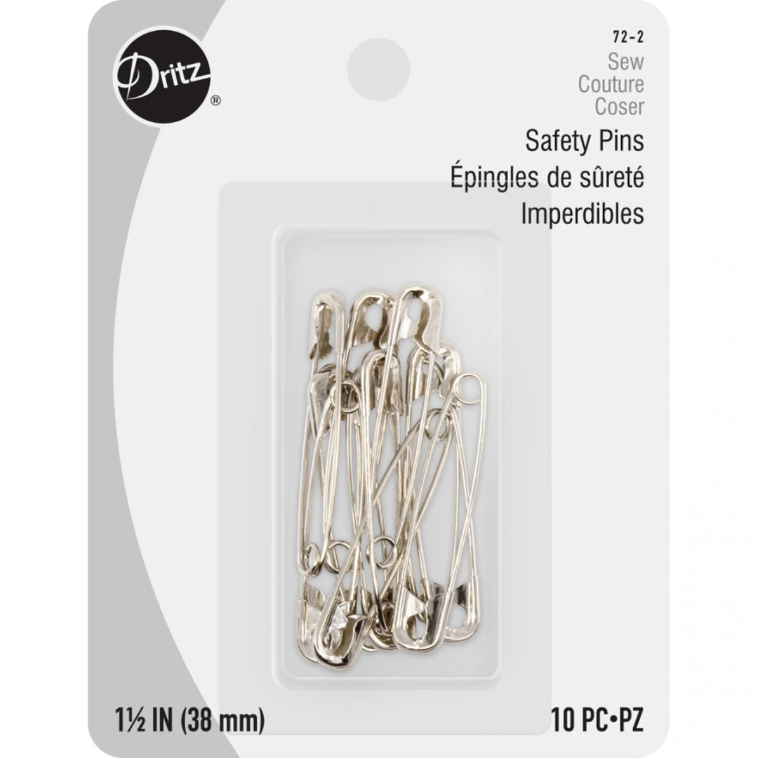 Dritz Safety Pins Size 2 nickel-plated steel pack of 10