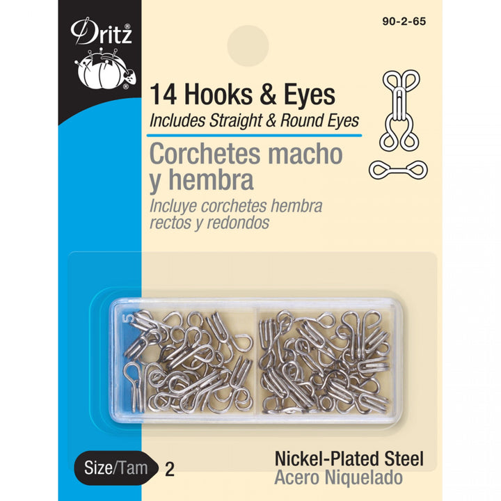 Hooks and Eyes - Silver (sz 2)
