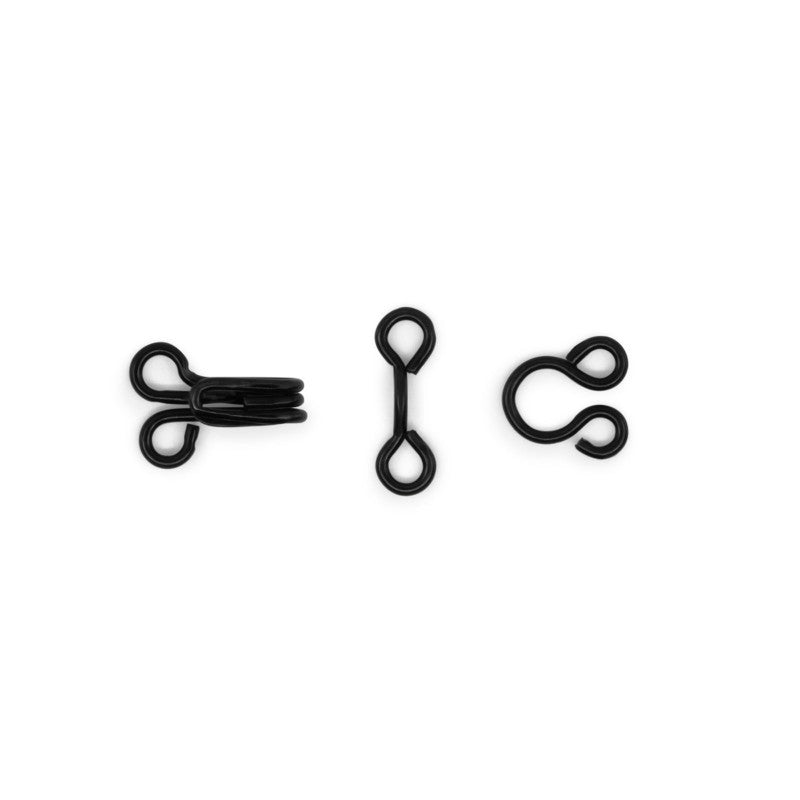 Dritz Size 3 Black hooks and eyes set with straight and round eyes