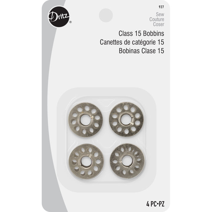 Dritz Class 15 metal sewing machine bobbins pack of four
