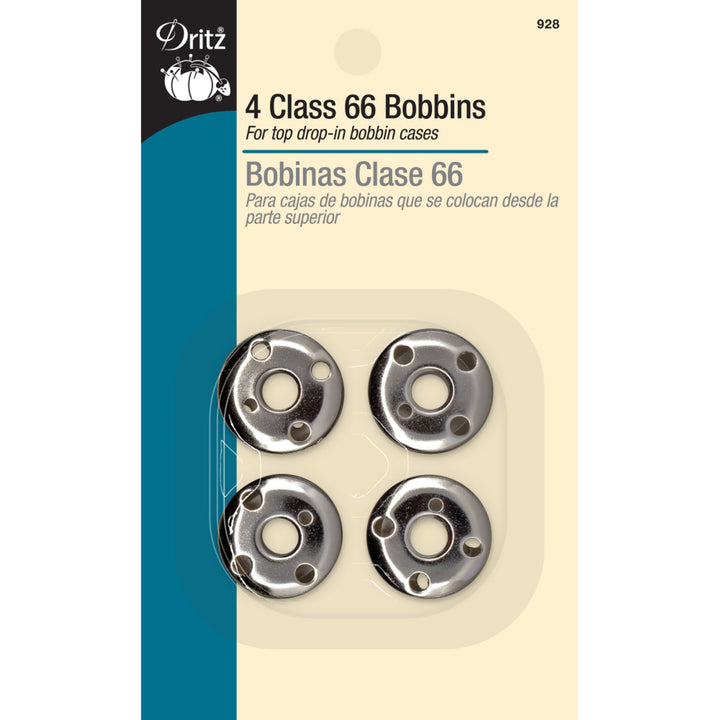 Dritz Class 66 metal sewing machine bobbins pack of four