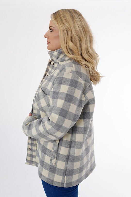 Chalk & Notch Den Jacket sewing pattern – customizable woven jacket with patch pockets and two length options for sizes 0-30