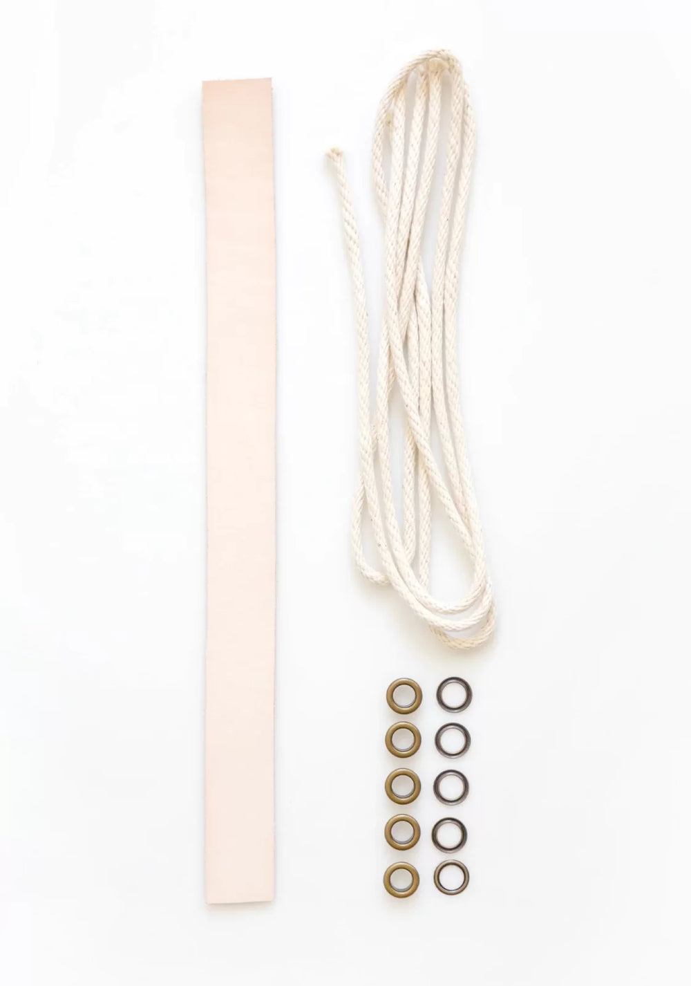 Grainline Studio Field Bag Notions Kit with grommets, cotton cord, and leather handle for DIY sewing