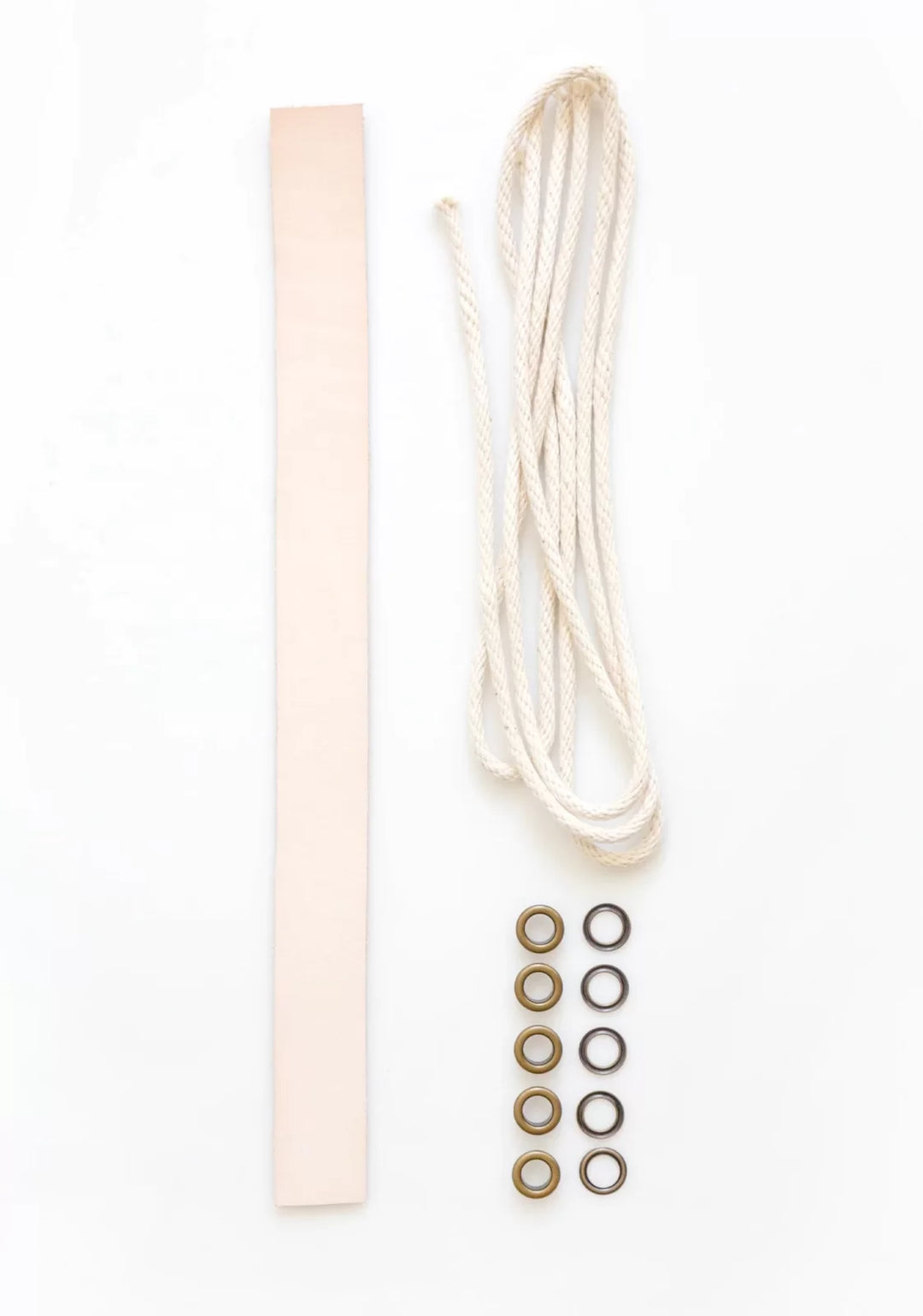 Grainline Studio Field Bag Notions Kit with grommets, cotton cord, and leather handle for DIY sewing