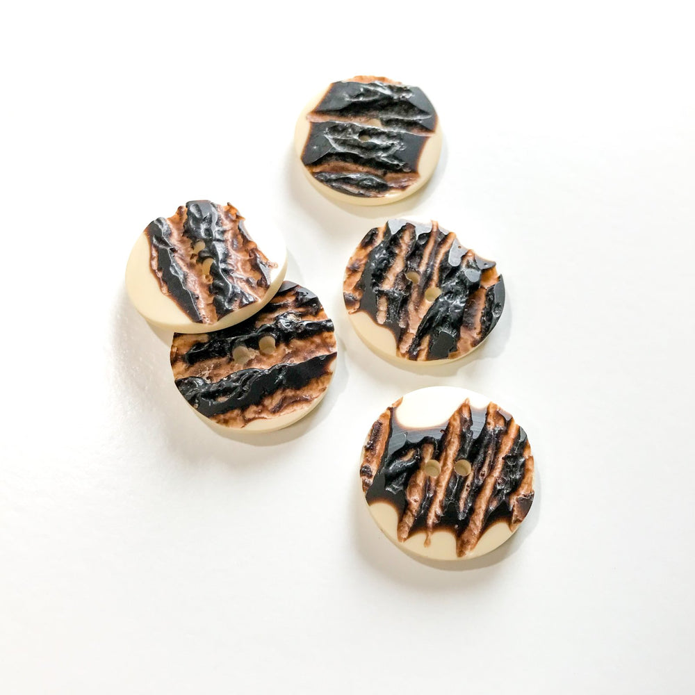 Stag Horn Style Poly-Resin Buttons - 20mm & 25mm German-Made Buttons for Jackets and Cardigans