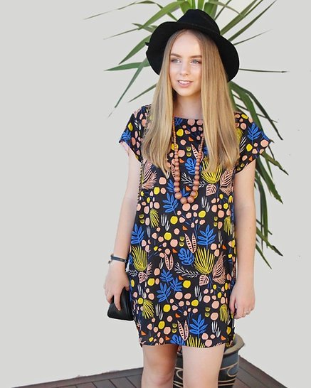 Sew to Grow Bondi Top sewing pattern, curved hem, contrast back yoke, versatile wardrobe staple