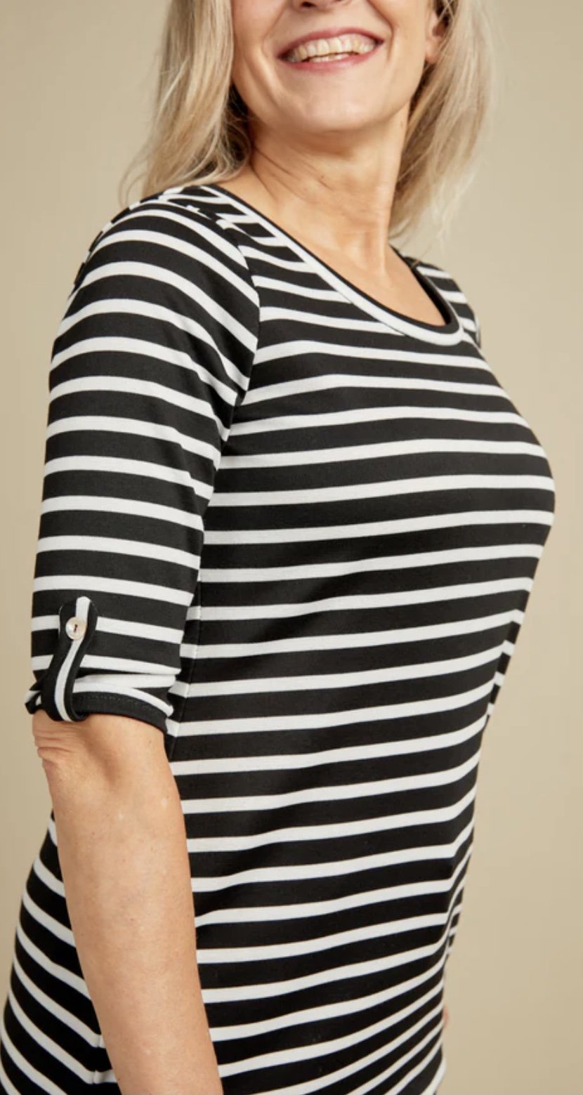 Cashmerette Concord T-Shirt sewing pattern with multiple neckline and sleeve options for curvy sizes C–H