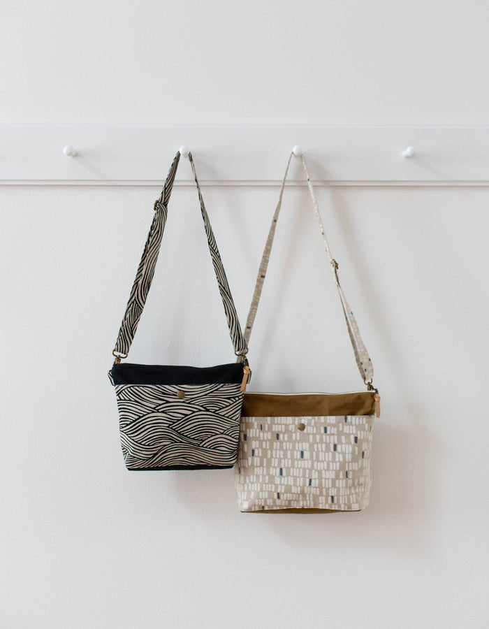 Noodlehead Hillside Tote crossbody bag with zip closure and exterior pockets, available in regular and mini sizes