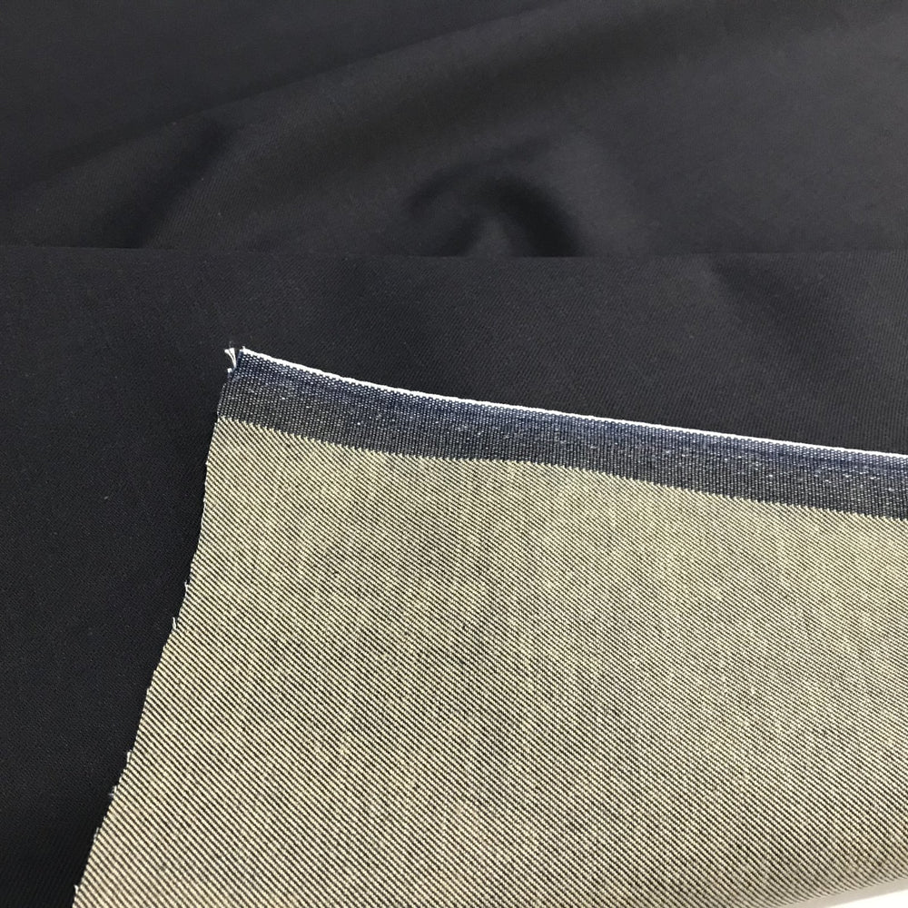 Darkest Blue Deadstock Denim Fabric - Cotton/Spandex Blend, 62-Inch Wide for Tailored Jeans and Jackets