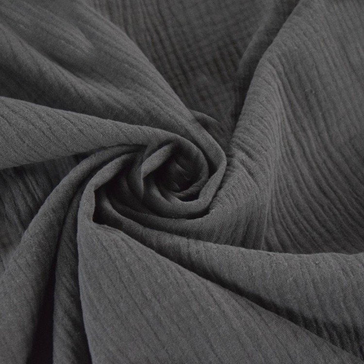 Cotton Gauze Black Heavy Gauze – 100% cotton, 48 inches wide, soft breathable fabric for sewing tops, dresses, skirts, and layering garments