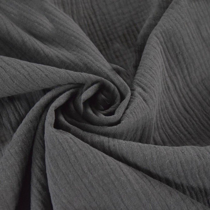Cotton Gauze Black Heavy Gauze – 100% cotton, 48 inches wide, soft breathable fabric for sewing tops, dresses, skirts, and layering garments