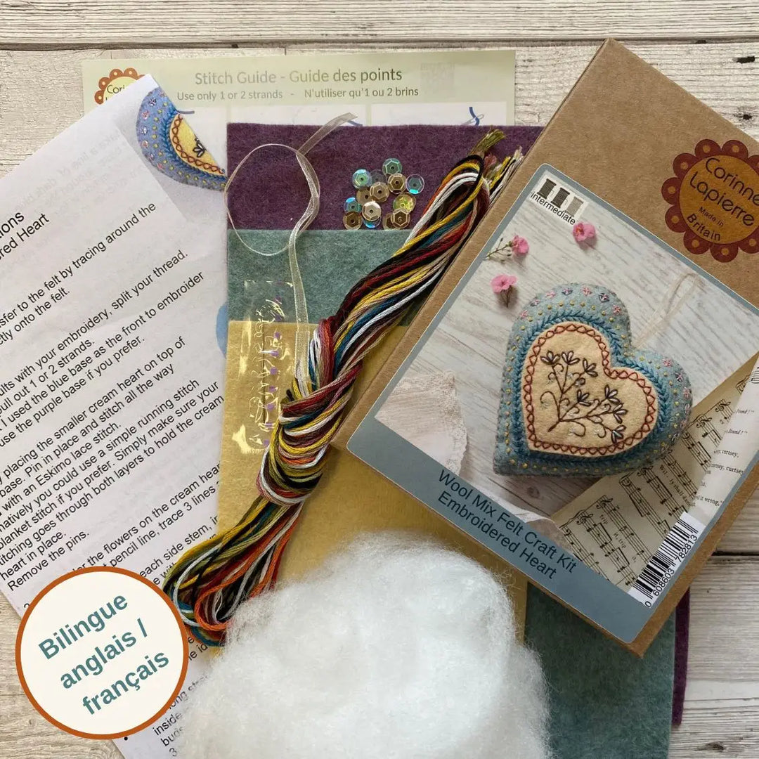 Embroidered Heart Felt Craft Mini Kit
