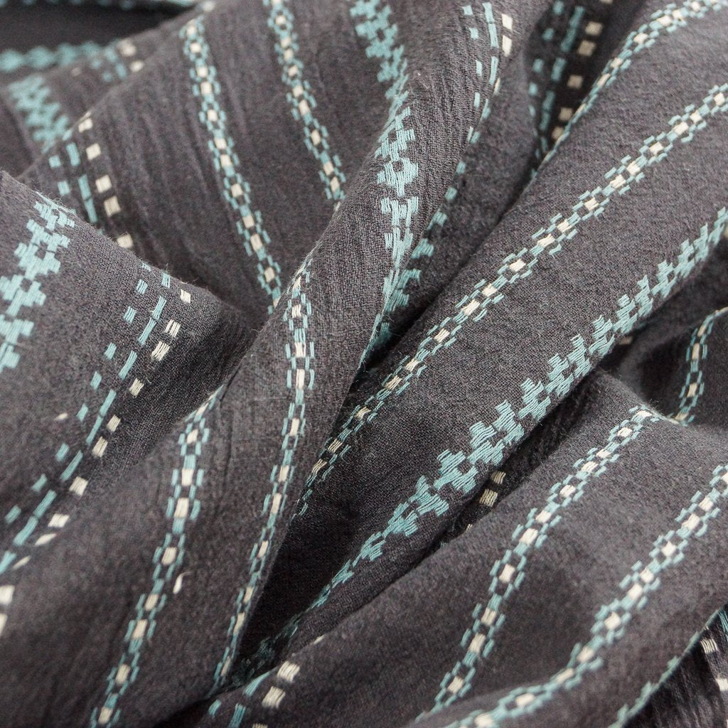 Bohemian neutral fabric – embroidered Indian gauze for transition-season sewing