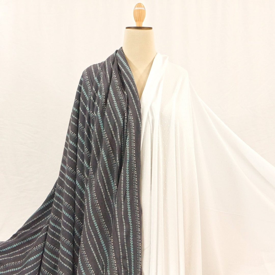 Bohemian neutral fabric – embroidered Indian gauze for transition-season sewing