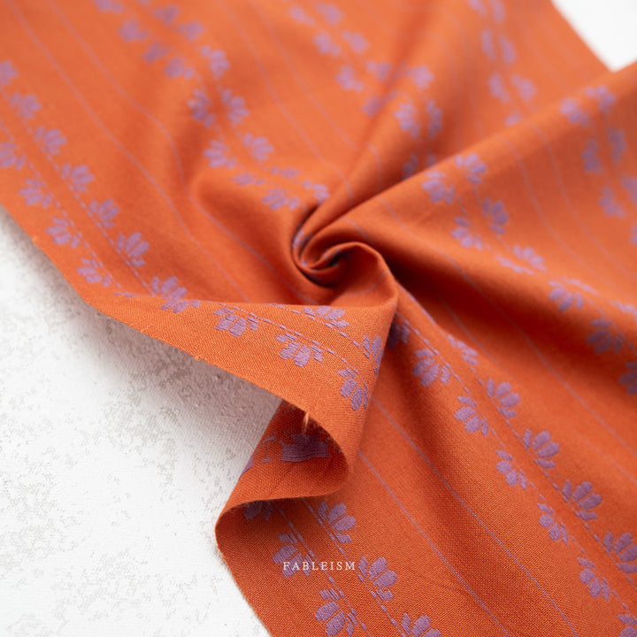 Cotton Woven - Deco Stripe in Spice