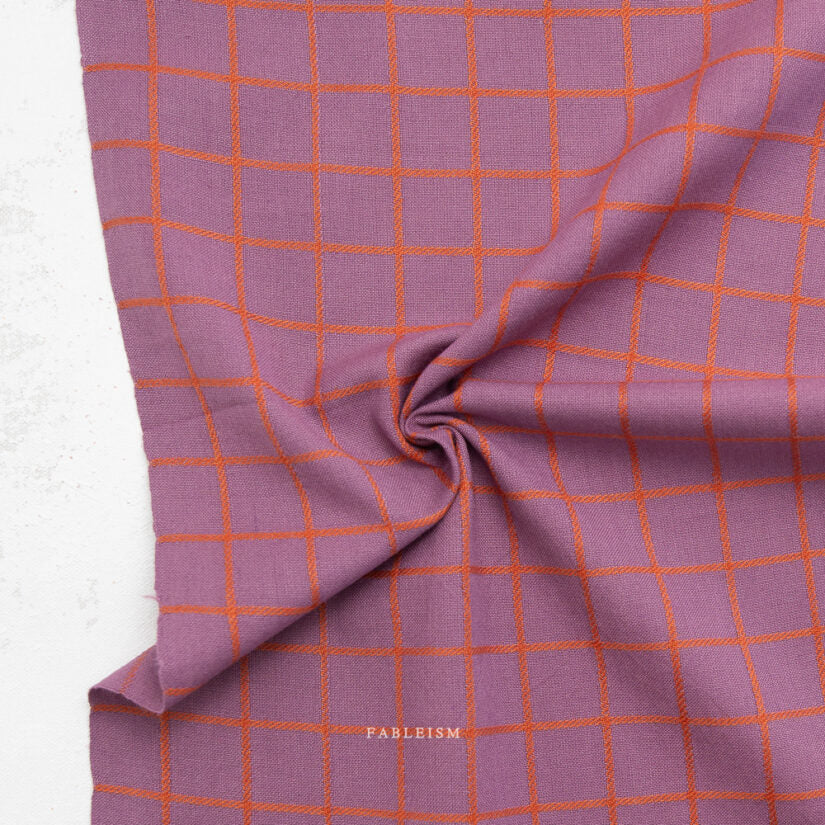 Cotton Woven - Trellis in Plum