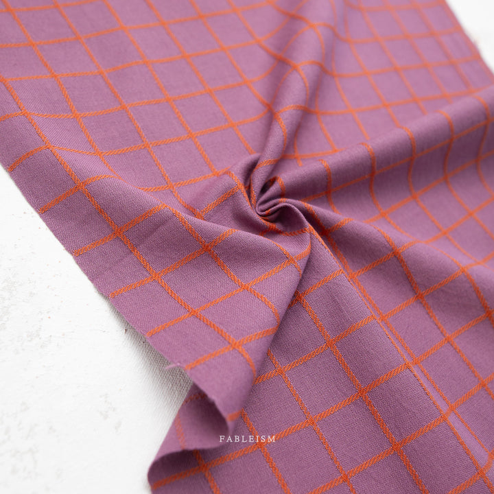 Cotton Woven - Trellis in Plum
