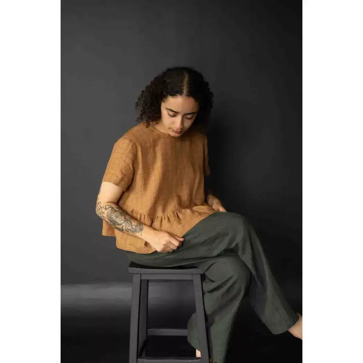 Merchant & Mills Florence Top sewing pattern – button-back blouse with high-low hem for linen, cotton, and tencel fabrics
