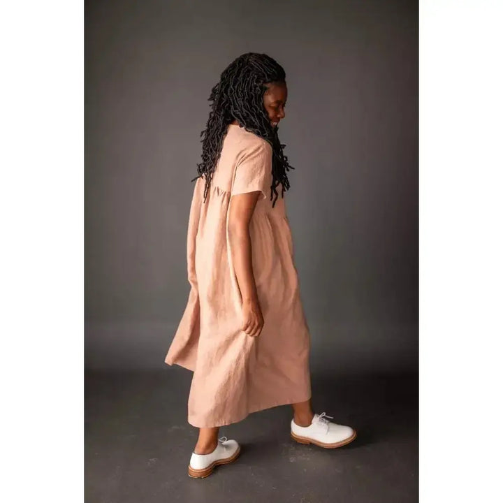 Merchant & Mills Florence Top sewing pattern – button-back blouse with high-low hem for linen, cotton, and tencel fabrics