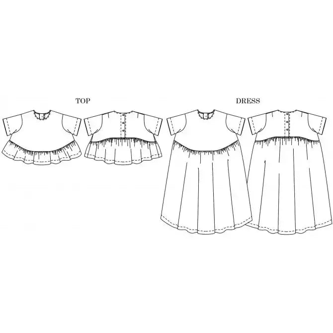 Merchant & Mills Florence Top sewing pattern – button-back blouse with high-low hem for linen, cotton, and tencel fabrics