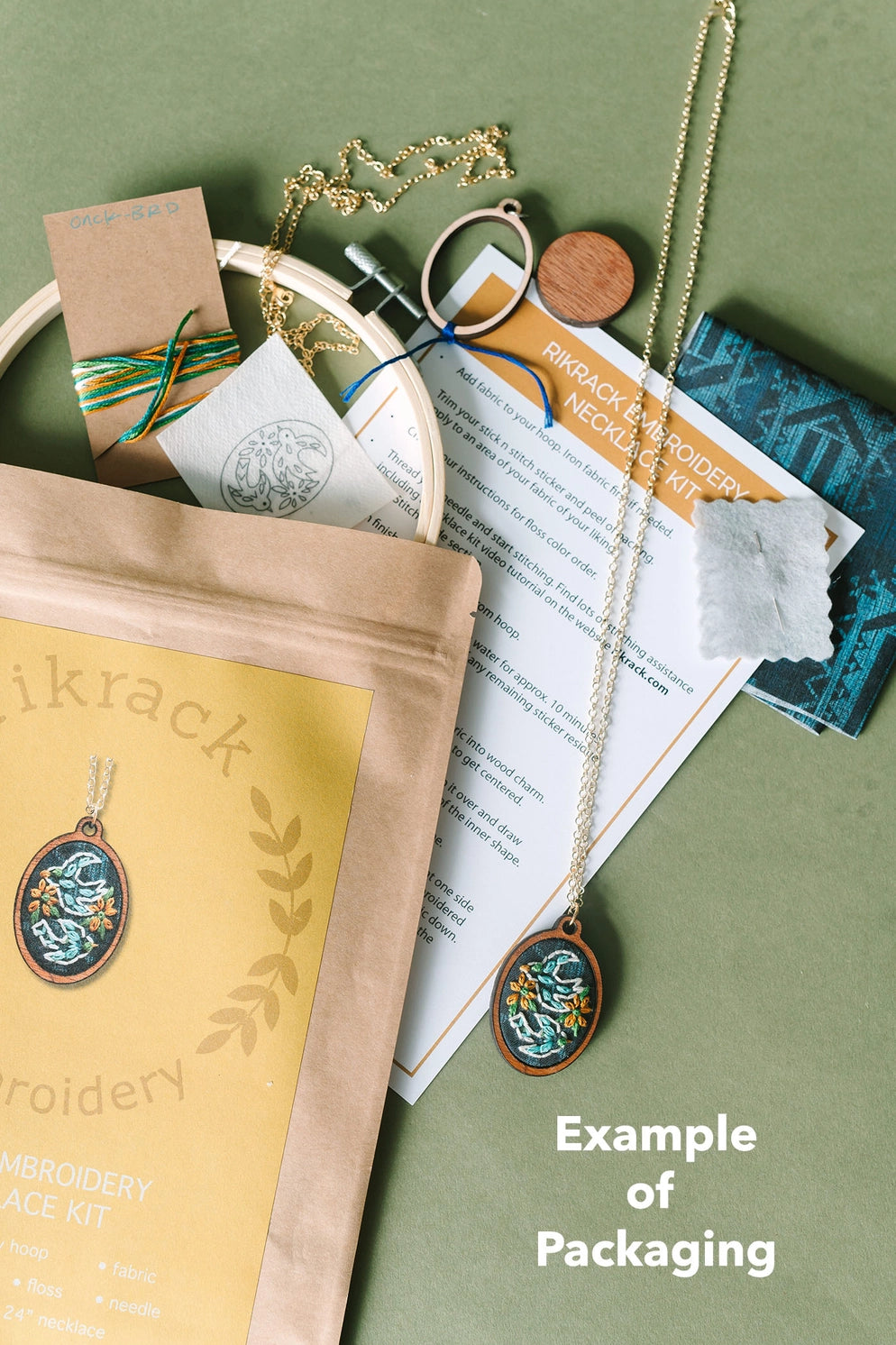 Embroidered Necklace Kit - Flowers