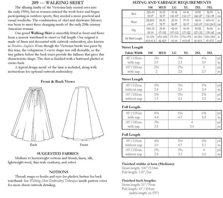 Pattern - Folkwear - Walking Skirt