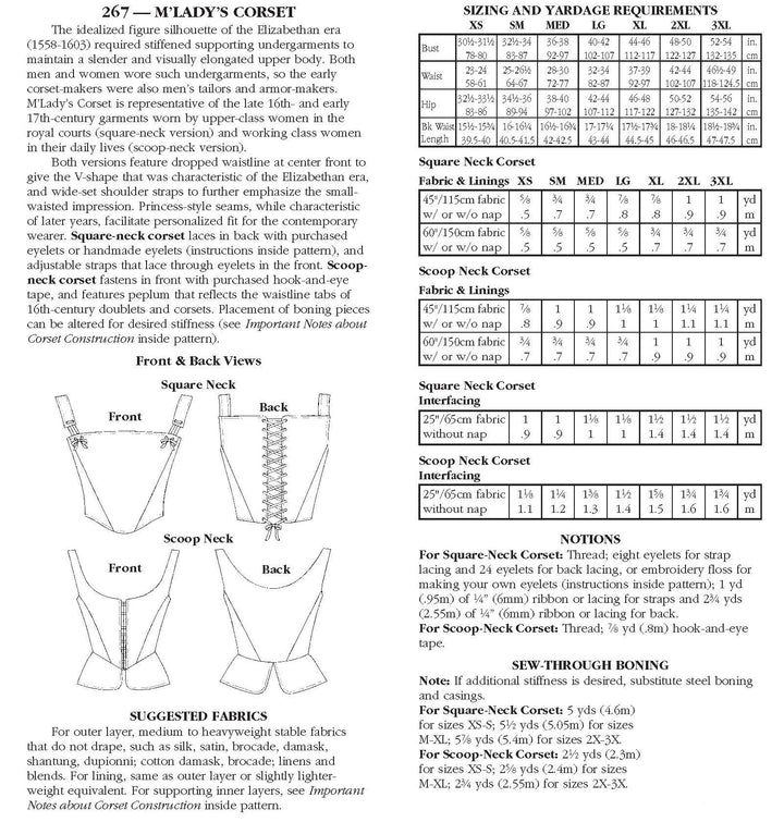 Pattern - Folkwear - M'Lady's Corset