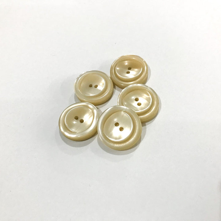 23mm Grooved Resin Buttons - German-Made Two-Hole Shiny Buttons for Jackets & Cardigans
