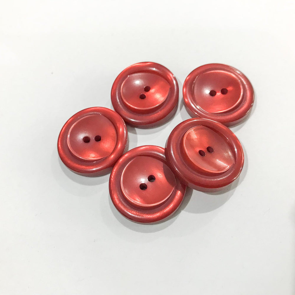 23mm Grooved Resin Buttons - German-Made Two-Hole Shiny Buttons for Jackets & Cardigans