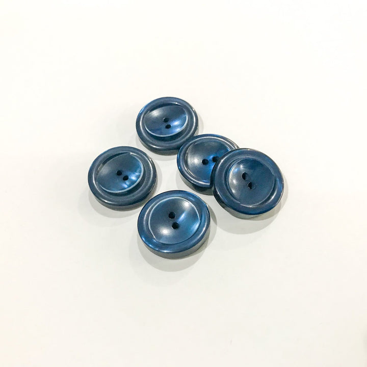 23mm Grooved Resin Buttons - German-Made Two-Hole Shiny Buttons for Jackets & Cardigans