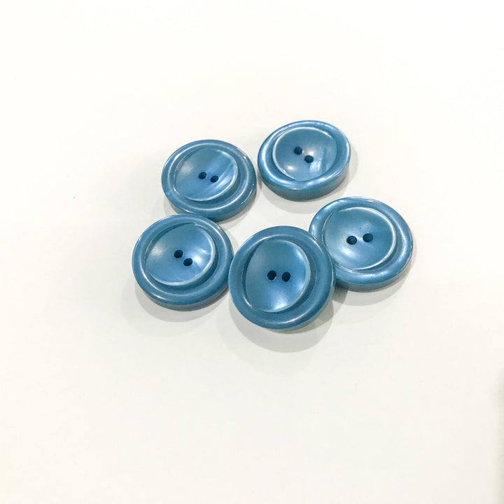 23mm Grooved Resin Buttons - German-Made Two-Hole Shiny Buttons for Jackets & Cardigans