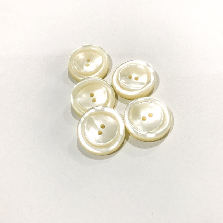 23mm Grooved Resin Buttons - German-Made Two-Hole Shiny Buttons for Jackets & Cardigans