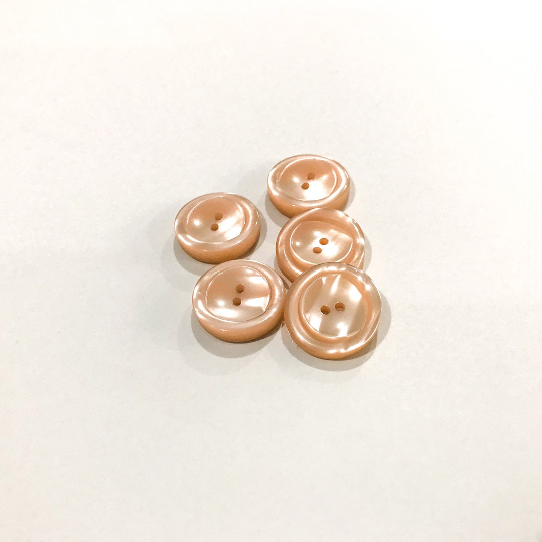23mm Grooved Resin Buttons - German-Made Two-Hole Shiny Buttons for Jackets & Cardigans