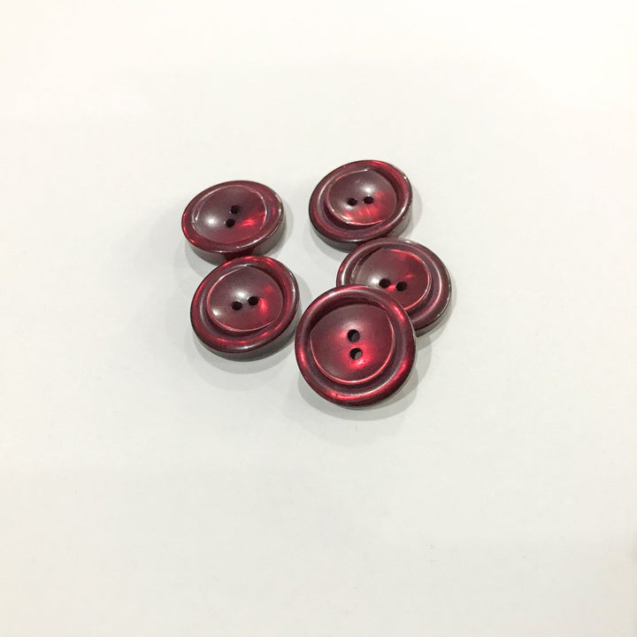 23mm Grooved Resin Buttons - German-Made Two-Hole Shiny Buttons for Jackets & Cardigans