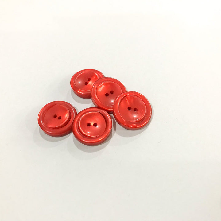 23mm Grooved Resin Buttons - German-Made Two-Hole Shiny Buttons for Jackets & Cardigans