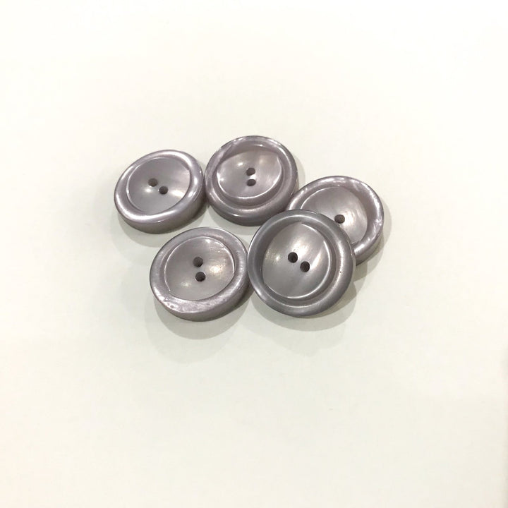 23mm Grooved Resin Buttons - German-Made Two-Hole Shiny Buttons for Jackets & Cardigans